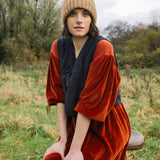 Evergreen Organic Cotton Cord Gilet in Charcoal