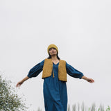 Evergreen Organic Cotton Cord Gilet in Ochre