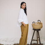 Myoga Organic Cotton Cord Trouser in Ochre