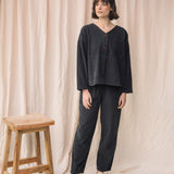 Myoga Organic Cotton Cord Trouser in Charcoal