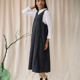Nandina Organic Cotton Cord Dress in Charcoal