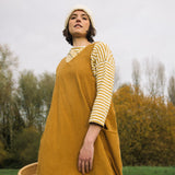 Nandina Organic Cotton Cord Dress in Ochre