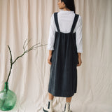 Nandina Organic Cotton Cord Dress in Charcoal