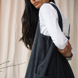 Nandina Organic Cotton Cord Dress in Charcoal