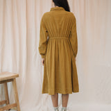 Yuri Organic Cotton Cord Dress in Ochre