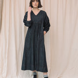 Harumi-Leigh Organic Cotton Denim Dress in Black