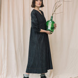 Harumi-Leigh Organic Cotton Denim Dress in Black