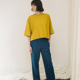 Kana-Leigh Organic Cotton Denim Trouser in Mid Blue