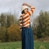 Katana-Leigh Organic Cotton Denim Pinafore Dress in Mid Blue