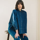 Magnolia-Leigh Organic Cotton Denim Shirt in Mid Blue