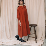 Aralia Organic Cotton Poplin Dress in Paprika