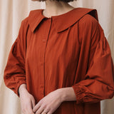 Aralia Organic Cotton Poplin Dress in Paprika