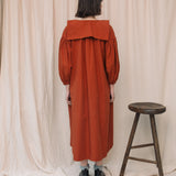 Aralia Organic Cotton Poplin Dress in Paprika