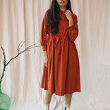 Umi Organic Cotton Poplin Dress in Paprika