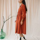 Umi Organic Cotton Poplin Dress in Paprika