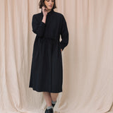 Umi Organic Cotton Poplin Dress in Black