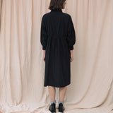 Umi Organic Cotton Poplin Dress in Black