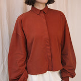 Konara Organic Cotton Jersey and Poplin Shirt in Paprika
