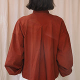Konara Organic Cotton Jersey and Poplin Shirt in Paprika