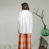 Magnolia Organic Cotton Jersey and Poplin Shirt in White