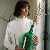 Magnolia Organic Cotton Jersey and Poplin Shirt in White