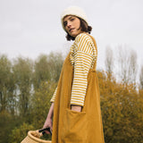 Leia-Sue Organic Cotton Stripe Jersey Top in Chartreuse and White