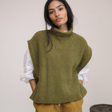 Kanon Recycled Wool Knitted Vest in Olive Marl