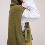 Kanon Recycled Wool Knitted Vest in Olive Marl