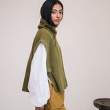 Kanon Recycled Wool Knitted Vest in Olive Marl