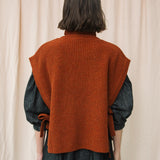 Kanon Recycled Wool Knitted Vest in Paprika Marl