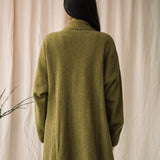 Emi Recycled Wool Cardigan in Olive Marl