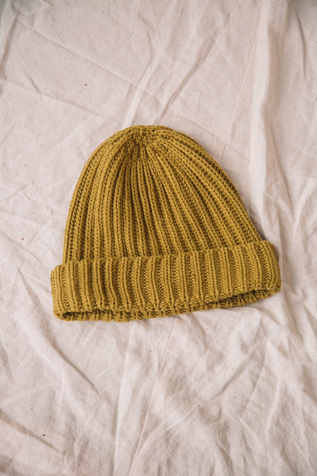 Hilda Organic Cotton Knitted Hat in Chartreuse