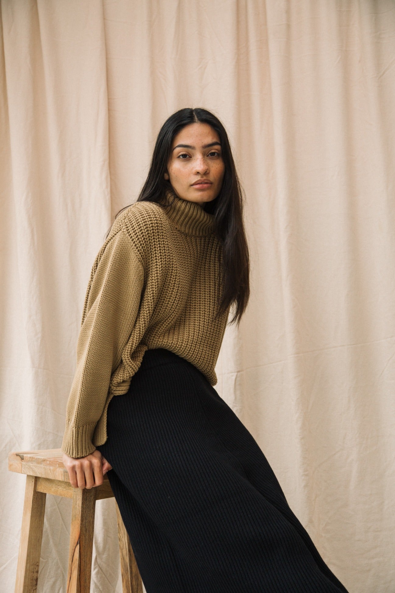 Tora Organic Cotton Jumper in Sand