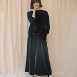 Odette Organic Cotton Velour Trouser in Charcoal