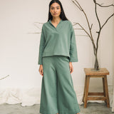 Kazue Organic Cotton Felpe Sweatshirt in Eucalyptus