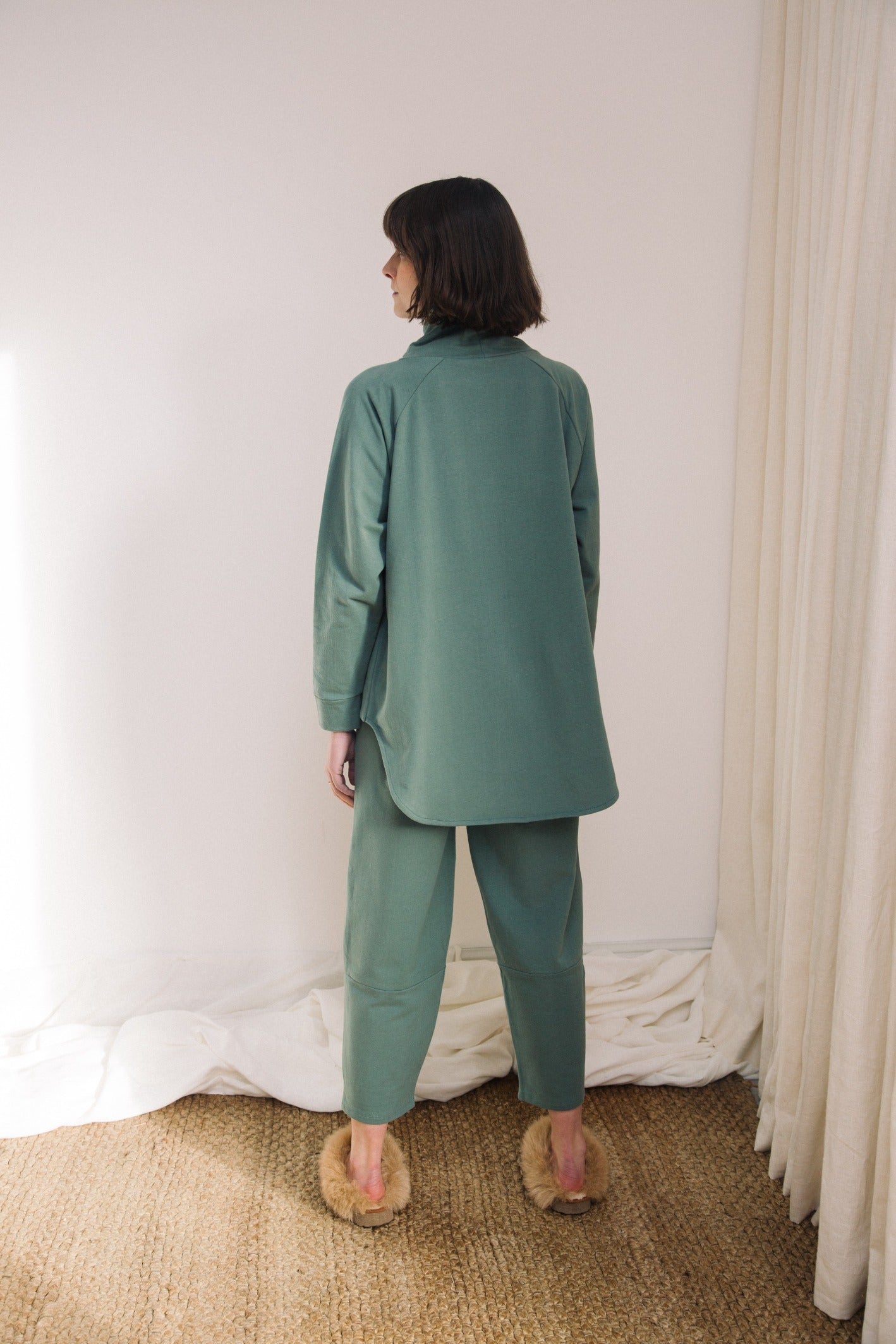 Nara Organic Cotton Felpe Sweatshirt in Eucalyptus