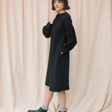 Shino Organic Cotton Felpe Dress in Black