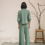 Taya Organic Cotton Felpe Jogger in Eucalyptus