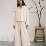 Taya Organic Cotton Felpe Jogger in Cream