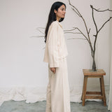 Taya Organic Cotton Felpe Jogger in Cream