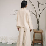 Taya Organic Cotton Felpe Jogger in Cream
