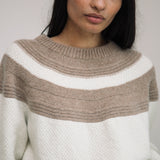 Minako Lambswool Jumper in Oatmeal and Ecru
