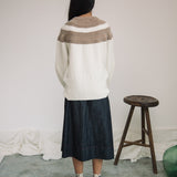 Minako Lambswool Jumper in Oatmeal and Ecru