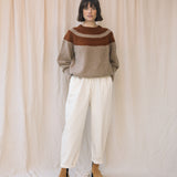Minako Lambswool Jumper in Antelope and Oatmeal