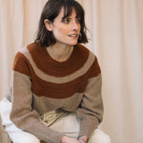 Minako Lambswool Jumper in Antelope and Oatmeal