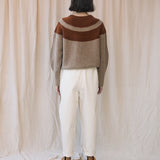 Minako Lambswool Jumper in Antelope and Oatmeal