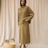 Mio Organic Cotton Knitted Skirt in Sand