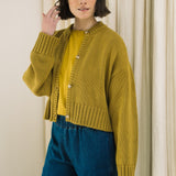 Sugi Organic Cotton Cardigan in Chartreuse