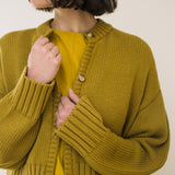 Sugi Organic Cotton Cardigan in Chartreuse