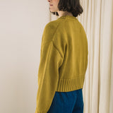 Sugi Organic Cotton Cardigan in Chartreuse